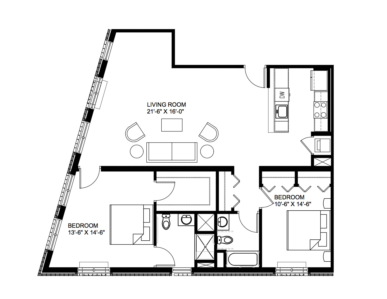 two bedroom floorplan 4